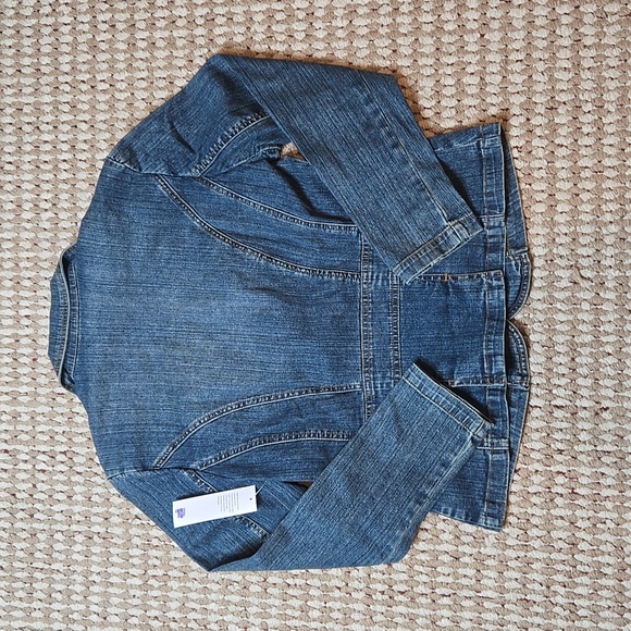 St. John's Bay Petite Stretch Petite Medium Denim Jean Jacket - Picture 2 of 2